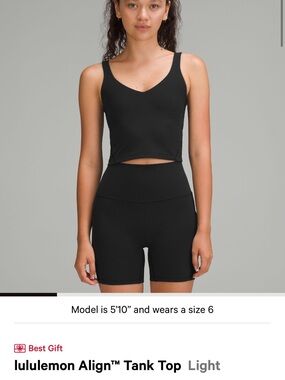 lululemon athletica Black Scoop Neck Cropped Tank Top